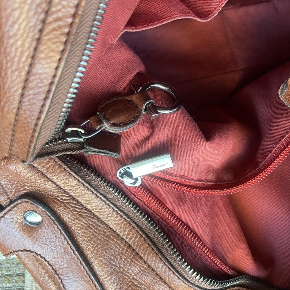 Salvatore Ferragamo Chestnut Brown Leather Hobo with Tassel - Picture 13 of 16